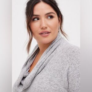 Torrid Super Soft Plush Cowl Neck Raglan Tunic Sweatshirt 4X New